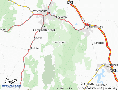 MICHELIN Fryerstown map - ViaMichelin
