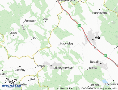 Mapa MICHELIN Nagyveleg - ViaMichelin