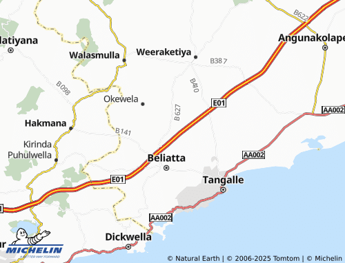 MICHELIN Beligalla South map - ViaMichelin