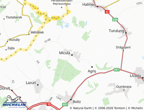 Mappa MICHELIN Micula - ViaMichelin