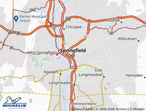 Carte MICHELIN Springfield - ViaMichelin