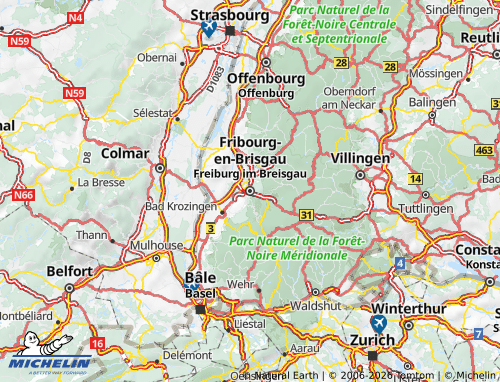 Mapa MICHELIN Freiburg - ViaMichelin