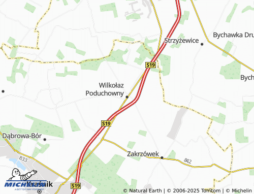 MICHELIN Wilkołaz Poduchowny map - ViaMichelin