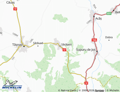 MICHELIN Săcășeni map - ViaMichelin