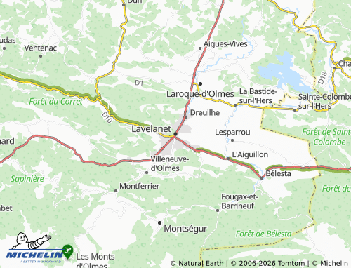 Mapa MICHELIN Lavelanet - ViaMichelin