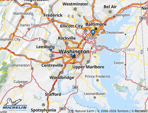 Kaart MICHELIN District of Columbia - ViaMichelin