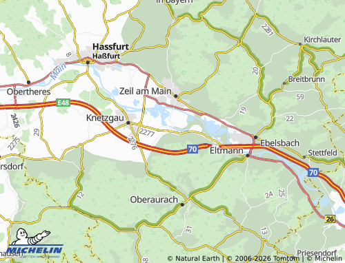 Mapa MICHELIN Sand am Main - ViaMichelin
