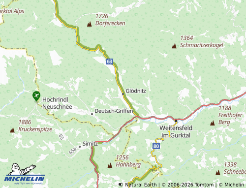 MICHELIN Glödnitz map - ViaMichelin