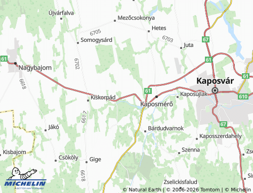 Mappa MICHELIN Kaposfő - ViaMichelin