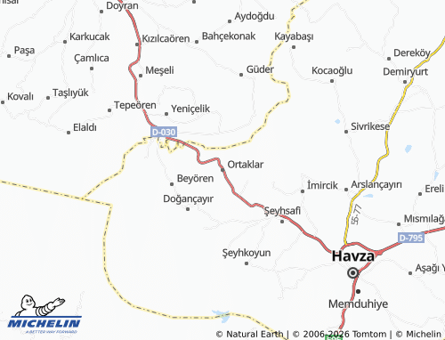 MICHELIN Ortaklar map - ViaMichelin