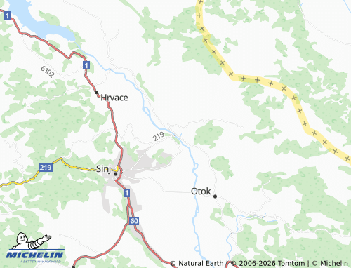 MICHELIN Obrovac Sinjski map - ViaMichelin