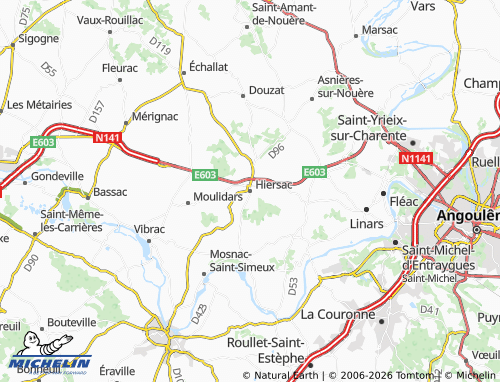 MICHELIN Hiersac map - ViaMichelin