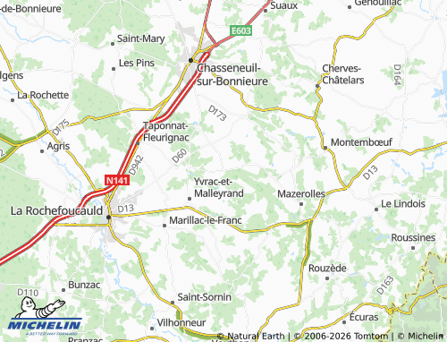 Mapa MICHELIN Saint-Adjutory - ViaMichelin