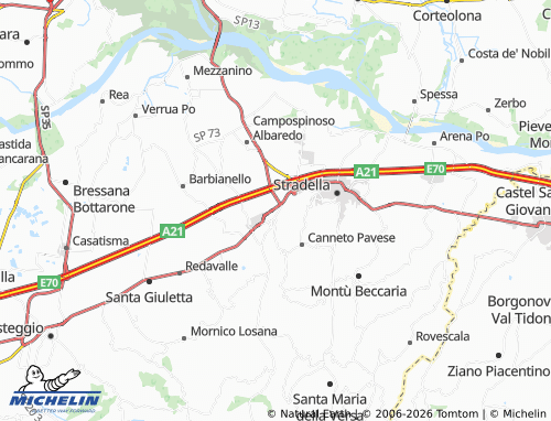 MICHELIN Broni map - ViaMichelin