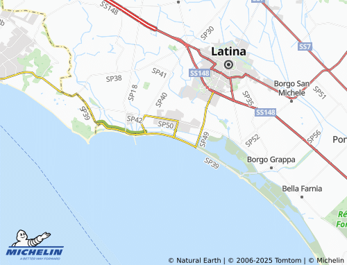 MICHELIN Marina di Latina map - ViaMichelin