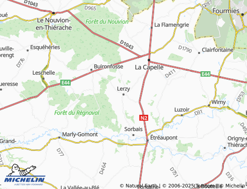 MICHELIN Lerzy map - ViaMichelin