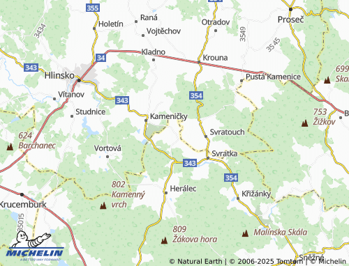 MICHELIN-Landkarte Chlumětín - ViaMichelin