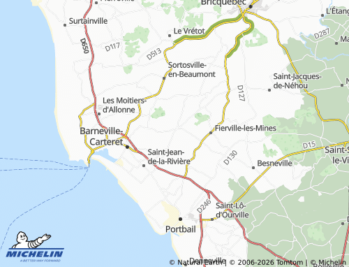 MICHELIN Saint-Maurice-en-Cotentin map - ViaMichelin