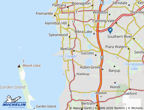 Mapa MICHELIN Lake Coogee - ViaMichelin