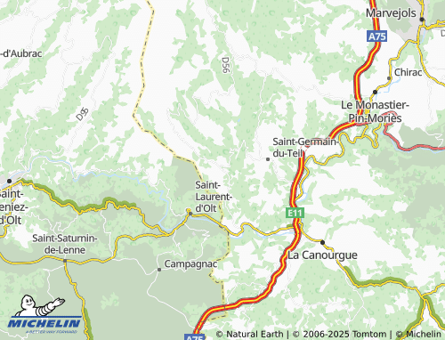 Carte MICHELIN Saint-Pierre-de-Nogaret - ViaMichelin