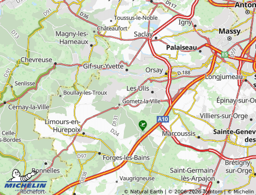 Kaart MICHELIN Gometz-le-Châtel - ViaMichelin