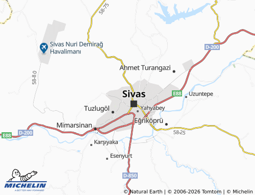 MICHELIN-Landkarte Yüceyurt - ViaMichelin