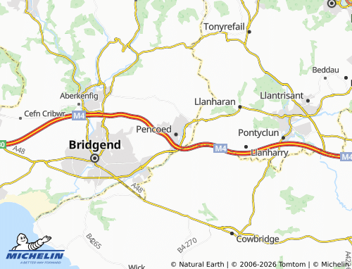 Mappa MICHELIN Pencoed - ViaMichelin