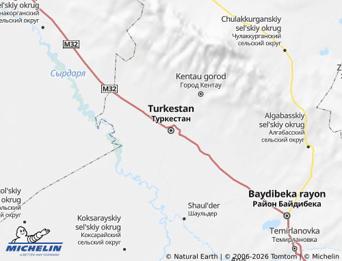 MICHELIN-Landkarte Turkestanskaya oblast' - ViaMichelin