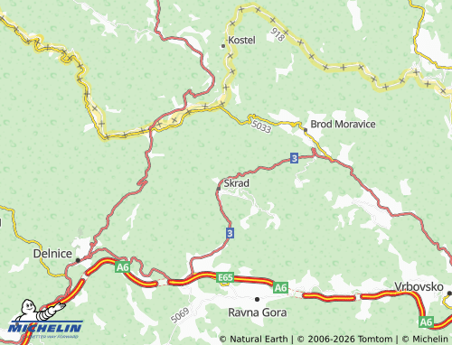 Mapa MICHELIN Tusti vrh - ViaMichelin
