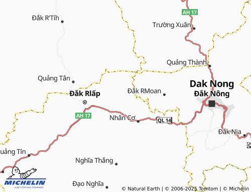 MICHELIN Đắk Wer map - ViaMichelin
