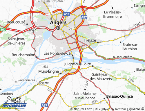 Carte MICHELIN Les Ponts-de-Cé - ViaMichelin