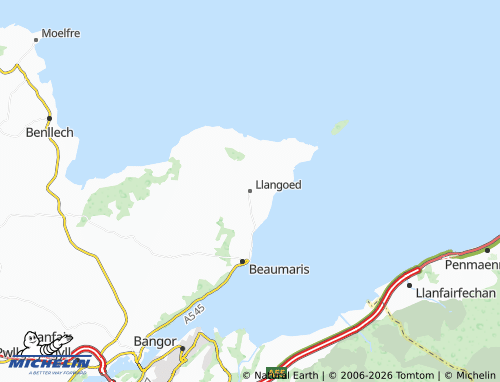 Mappa MICHELIN Llangoed and Penmon - ViaMichelin