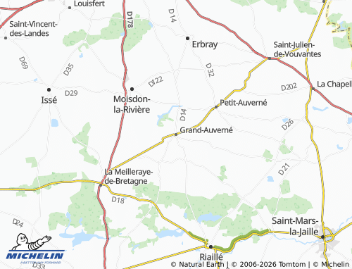 Carte MICHELIN Grand-Auverné - ViaMichelin