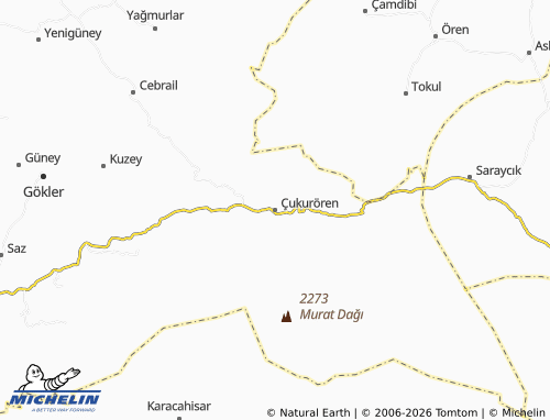 MICHELIN Çukurören map - ViaMichelin