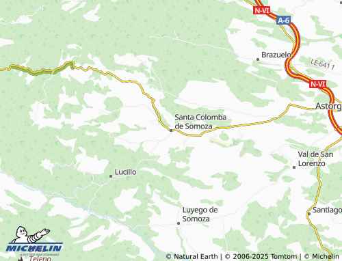 MICHELIN Santa Colomba de Somoza map - ViaMichelin
