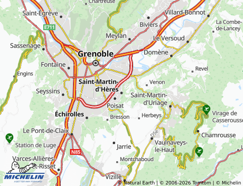 Kaart MICHELIN Saint-Martin-d'Hères - ViaMichelin