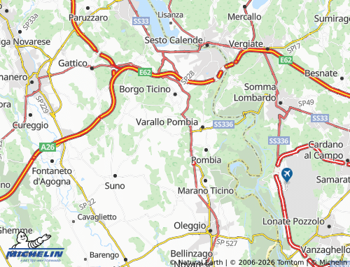 Kaart MICHELIN Divignano - ViaMichelin
