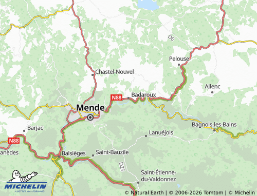 MICHELIN Badaroux map - ViaMichelin