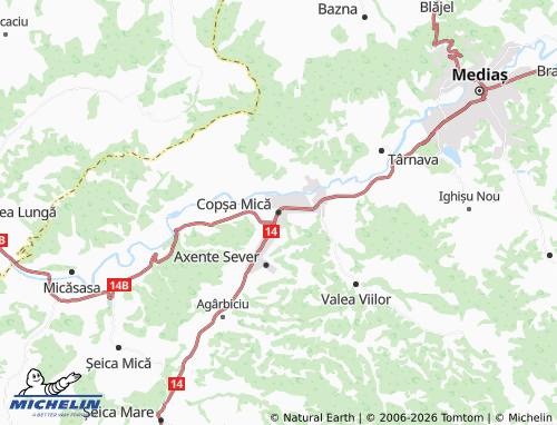 Mapa MICHELIN Copșa Mică - ViaMichelin
