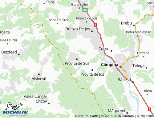 Mappa MICHELIN Provița de Sus - ViaMichelin