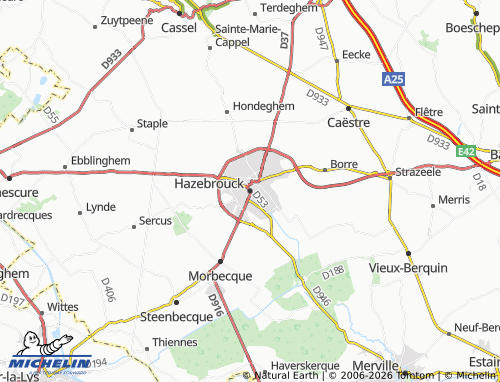 Carte MICHELIN Hazebrouck - ViaMichelin