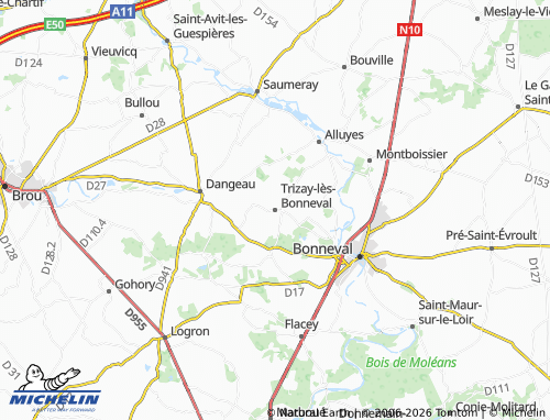MICHELIN Trizay-lès-Bonneval map - ViaMichelin