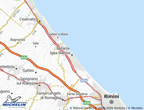 MICHELIN-Landkarte Bellaria-Igea Marina - ViaMichelin