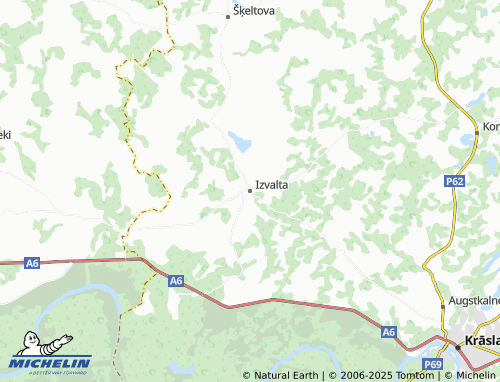 MICHELIN Izvaltas pagasts map - ViaMichelin