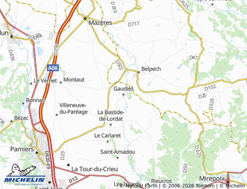 Mappa MICHELIN Gaudiès - ViaMichelin