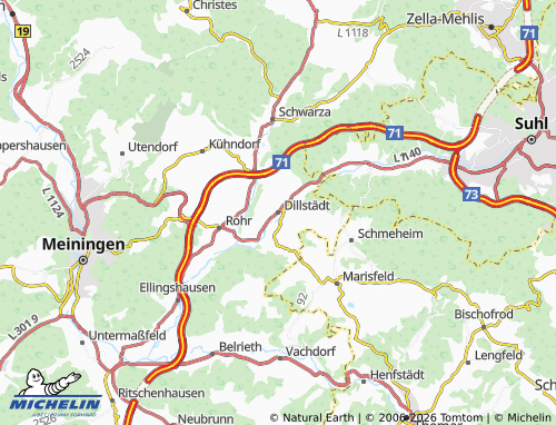 MICHELIN Dillstädt map - ViaMichelin