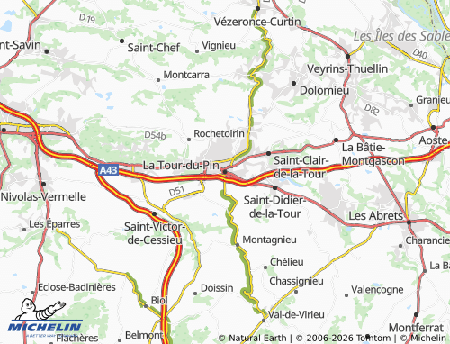 Carte MICHELIN La Tour-du-Pin - ViaMichelin