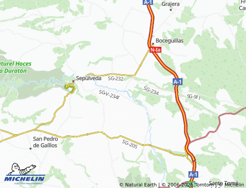 MICHELIN Duratón map - ViaMichelin