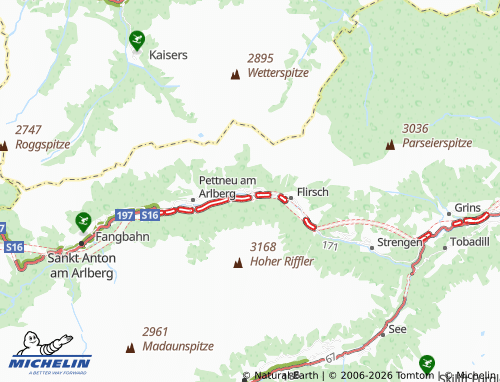 Mapa MICHELIN Schnann - ViaMichelin