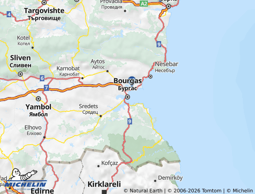 Mapa MICHELIN Burgas - ViaMichelin